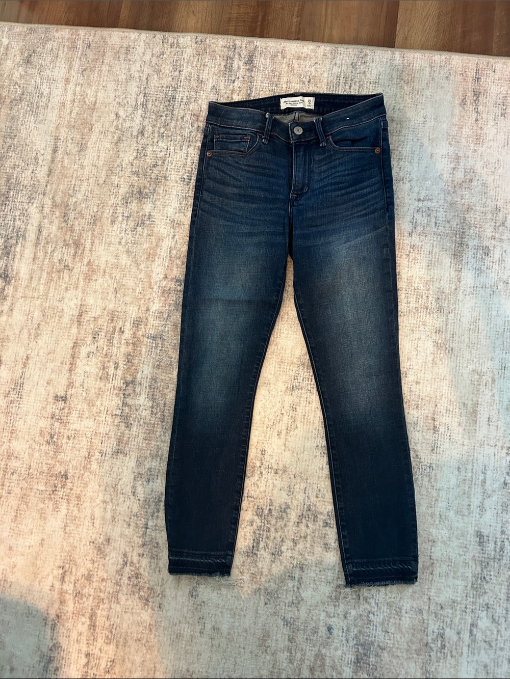 Abercrombie & Fitch Dark Indigo Super Skinny Ankle Jeans